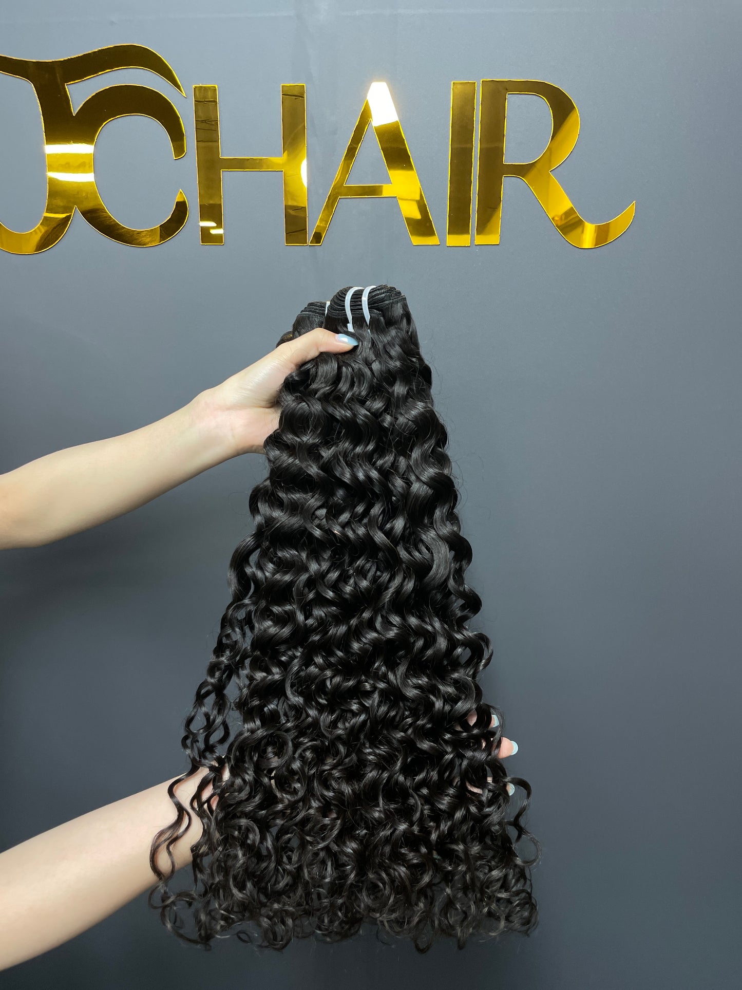 Raw Vietnamese Hair Double Drawn Bundle #1B - italian curly