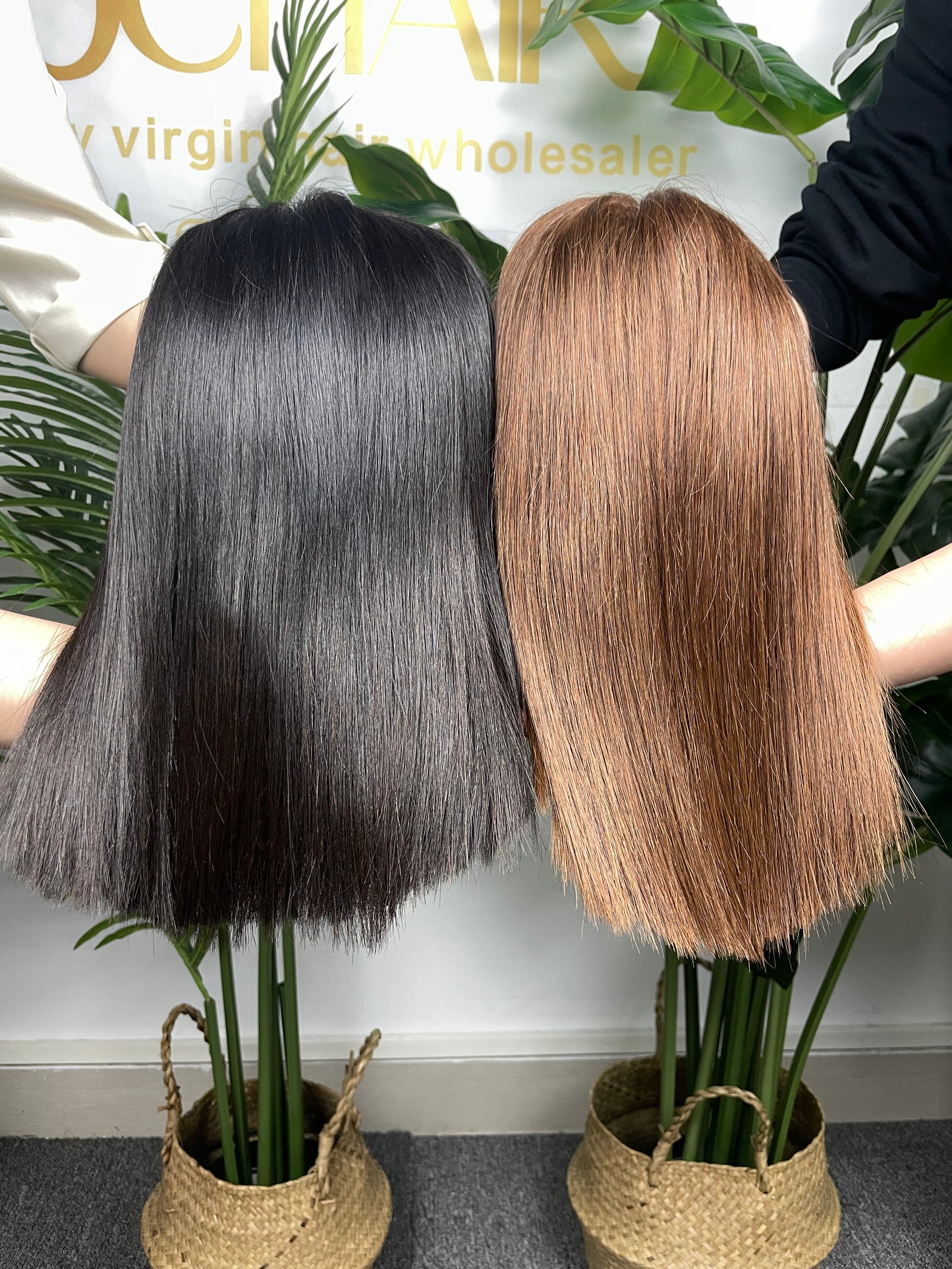 SDD Blunt Cut 2x6 Swiss Brown Lace Bob Wig #1B 180%