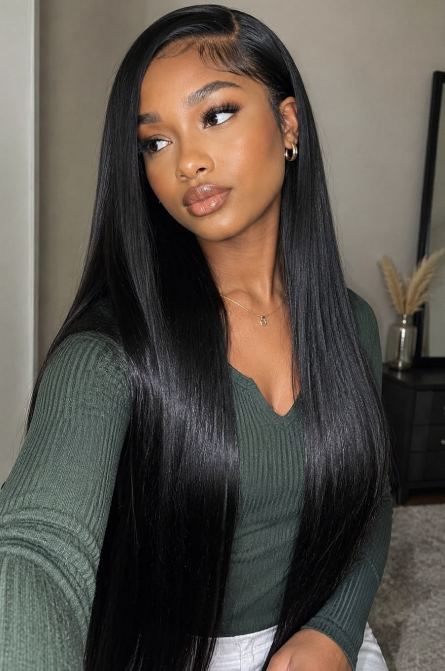 Wear and Go Glueless Wigs Pre Plucked Pre Cut #1B Straight 180%