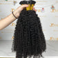 Indian Hair Flat-tip Extentions Jerry curly #1B