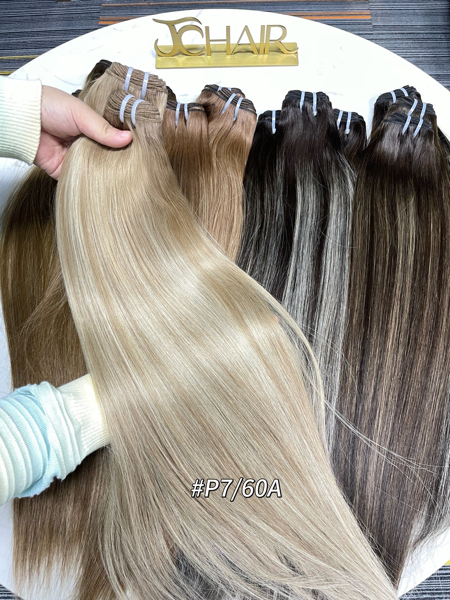 raw hair balayage bundles #P7/60A straight