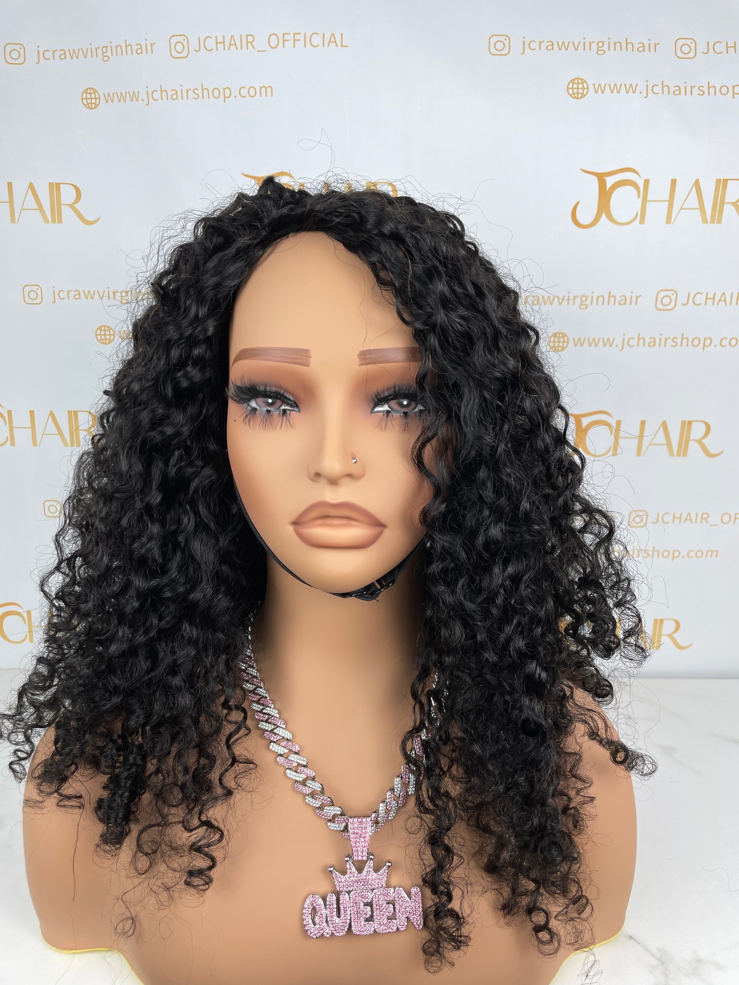 Half Wig #1B Spanish Spiral Curly