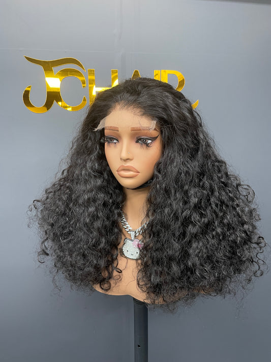 Top Burmese Virgin Hair 5x5 6X6 HD Closure Wig - Indian Curly #1B