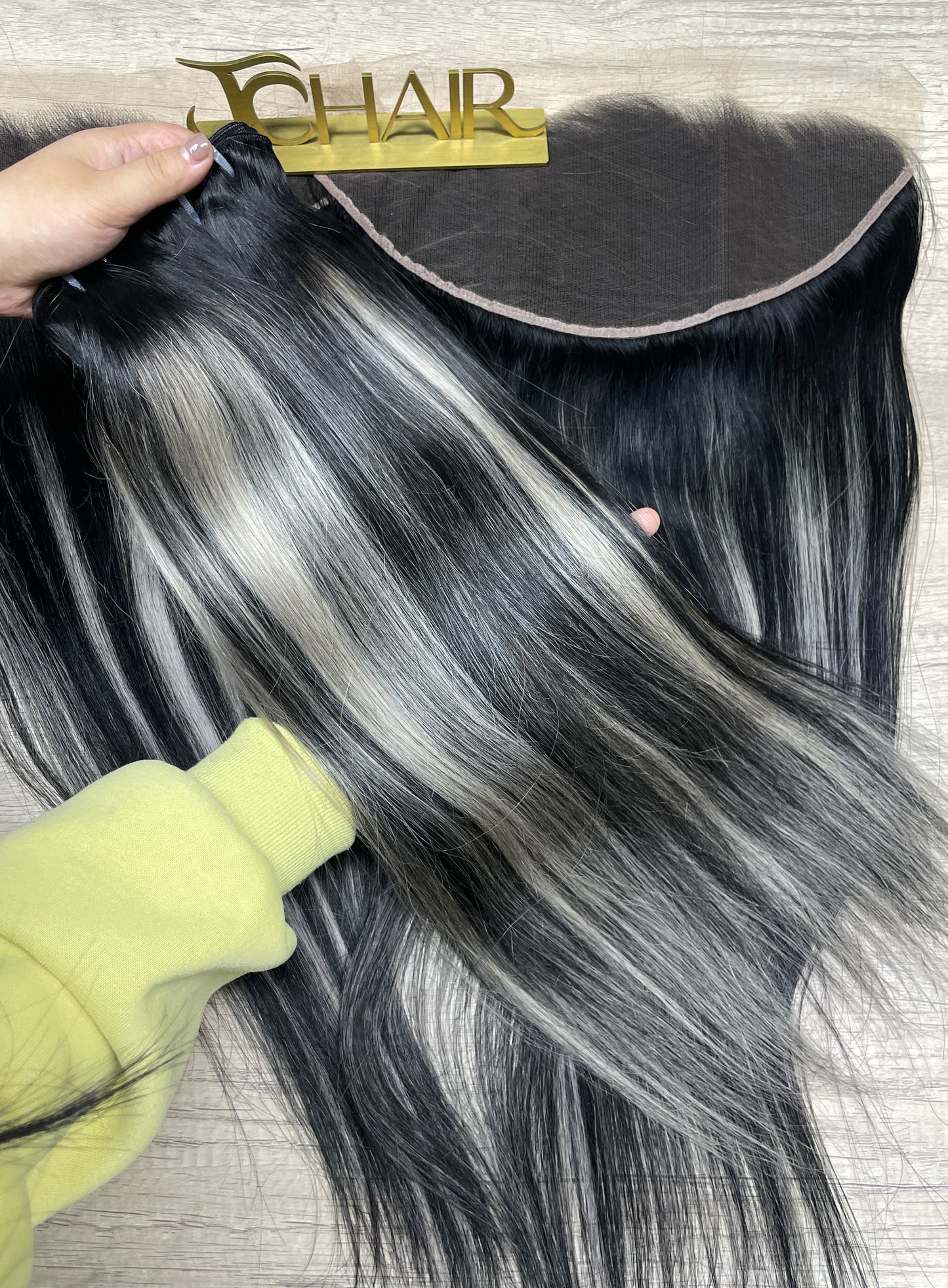 raw hair balayage bundles #P1b/grey straight