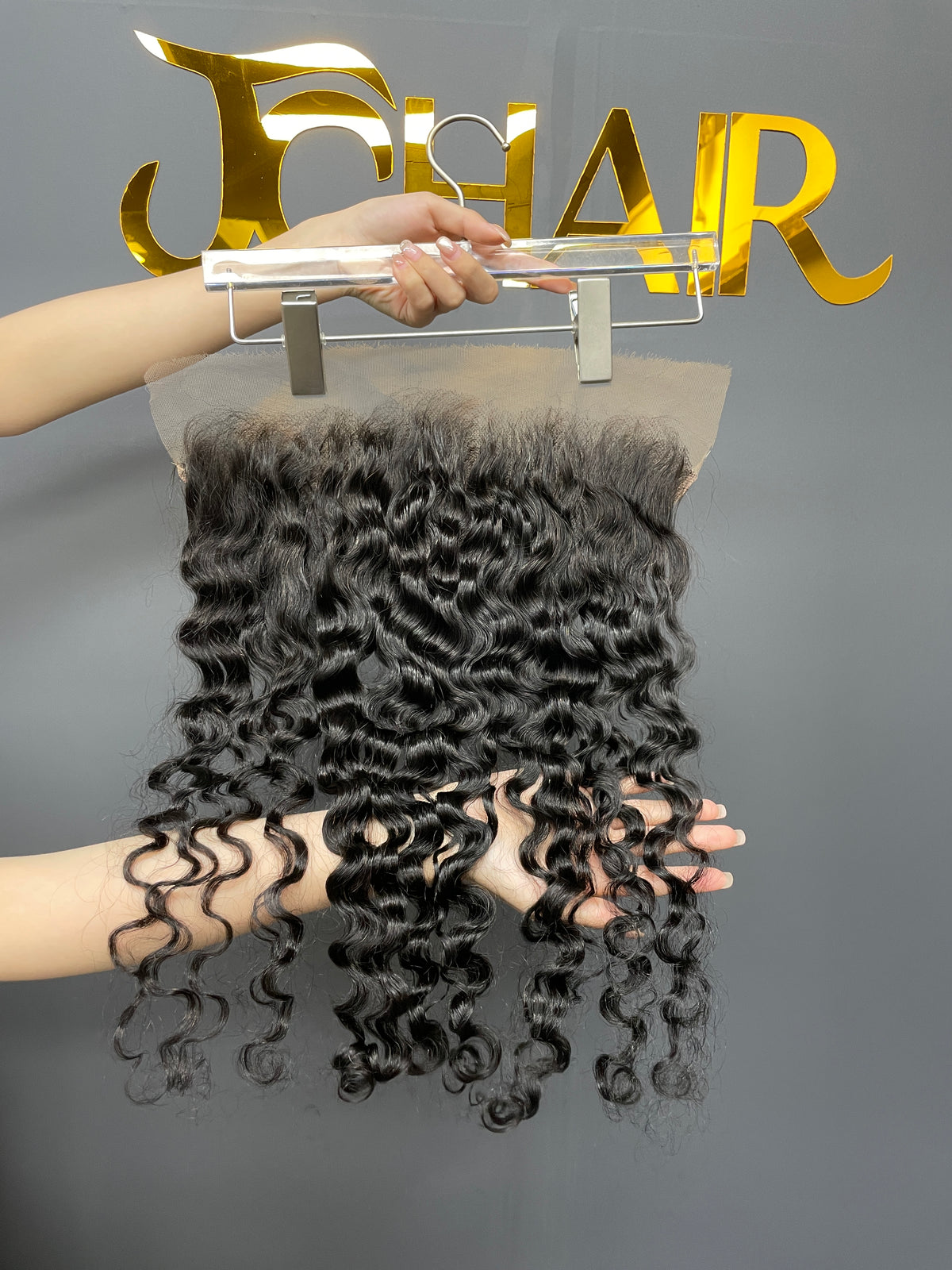 Top Virgin Indian Curly HD Lace Closure & Frontal #1B
