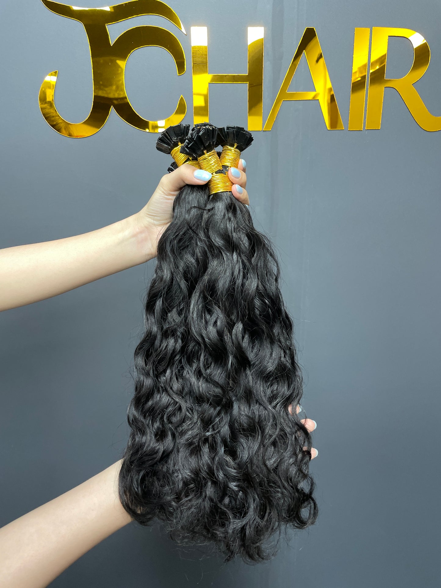 Indian Hair Flat-tip Extentions natural wave #1B