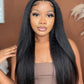 Wear and Go Glueless Wigs Pre Plucked Pre Cut #1B Kinky Straight 180%