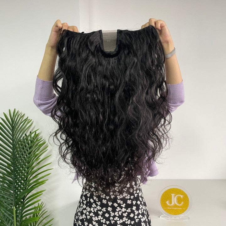 Top Virgin U-part Wig 180% 210%Density - Body Wave #1B