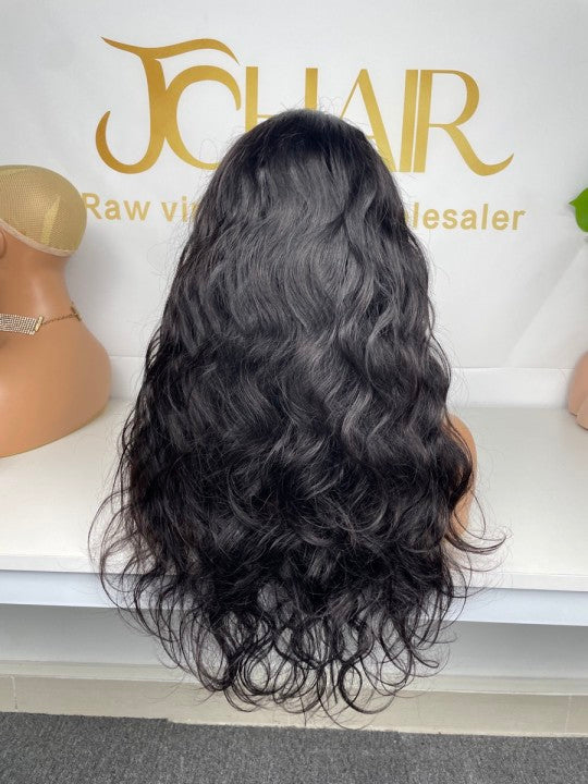 Top Virgin U-part Wig 180% 210%Density - Body Wave #1B