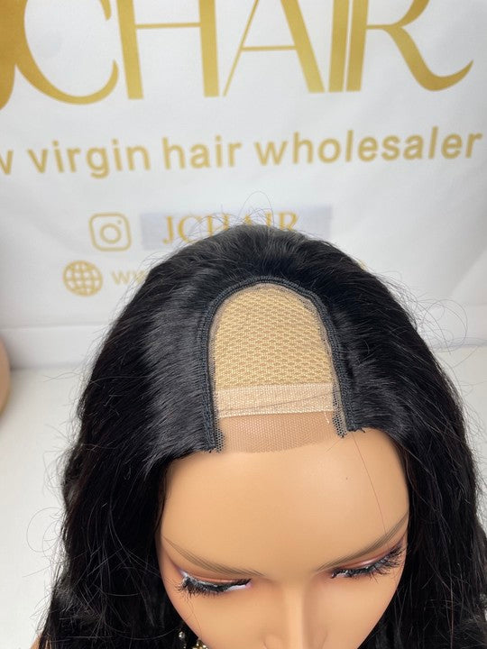 Top Virgin U-part Wig 180% 210%Density - Body Wave #1B