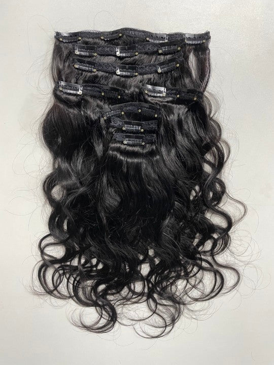 Top Virgin Classic Clip in Extension #1B - Body Wave