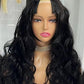 Top Virgin V-part Wig 180% 210%Density - Body Wave #1B