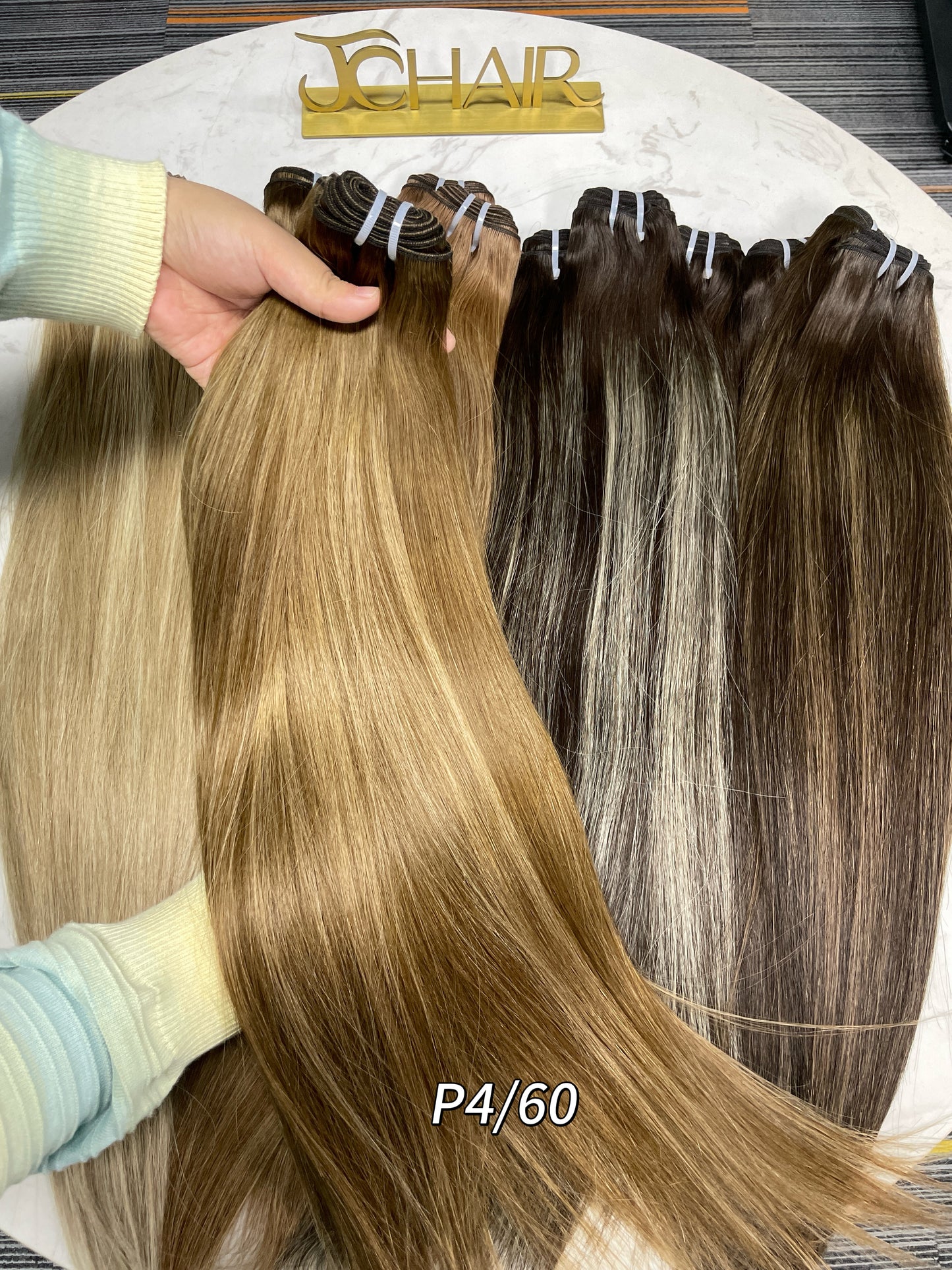 raw hair balayage bundles #P4/60 straight
