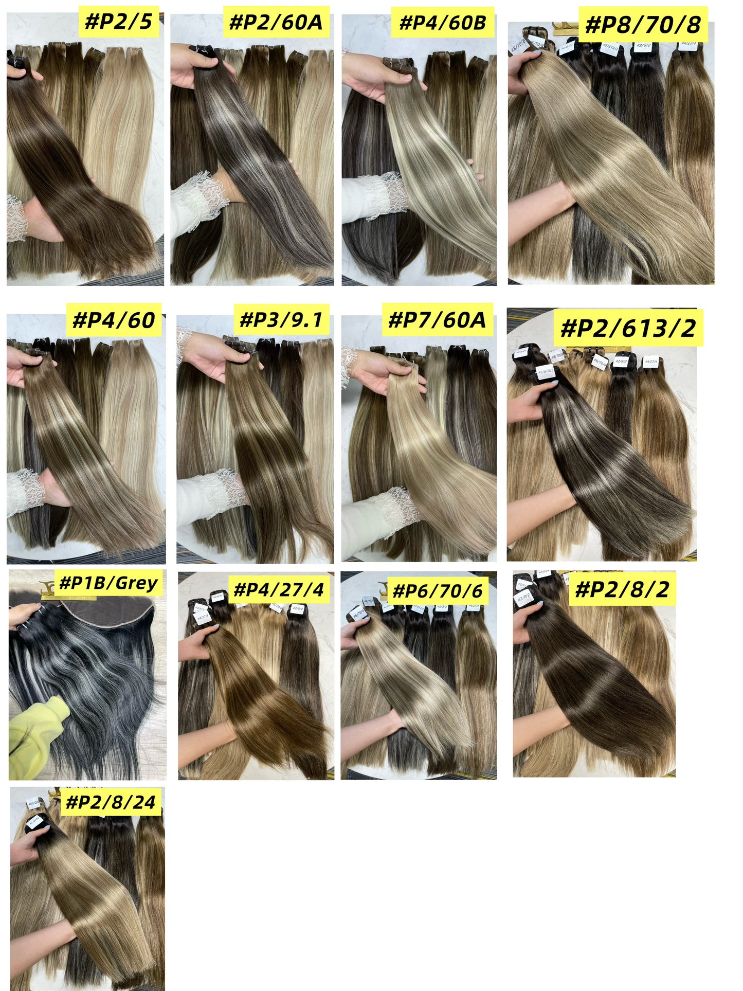 12A Balayage Highlight Hair Bundles and Clip ins #Straight