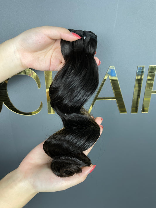 Raw indian hair #1B - Loose Wave