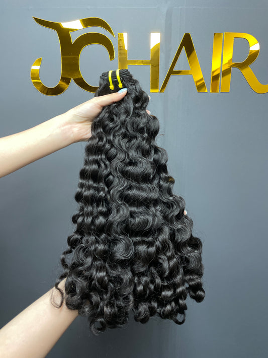 Top Burmese Virgin Hair Indian Curly Bundle #1B