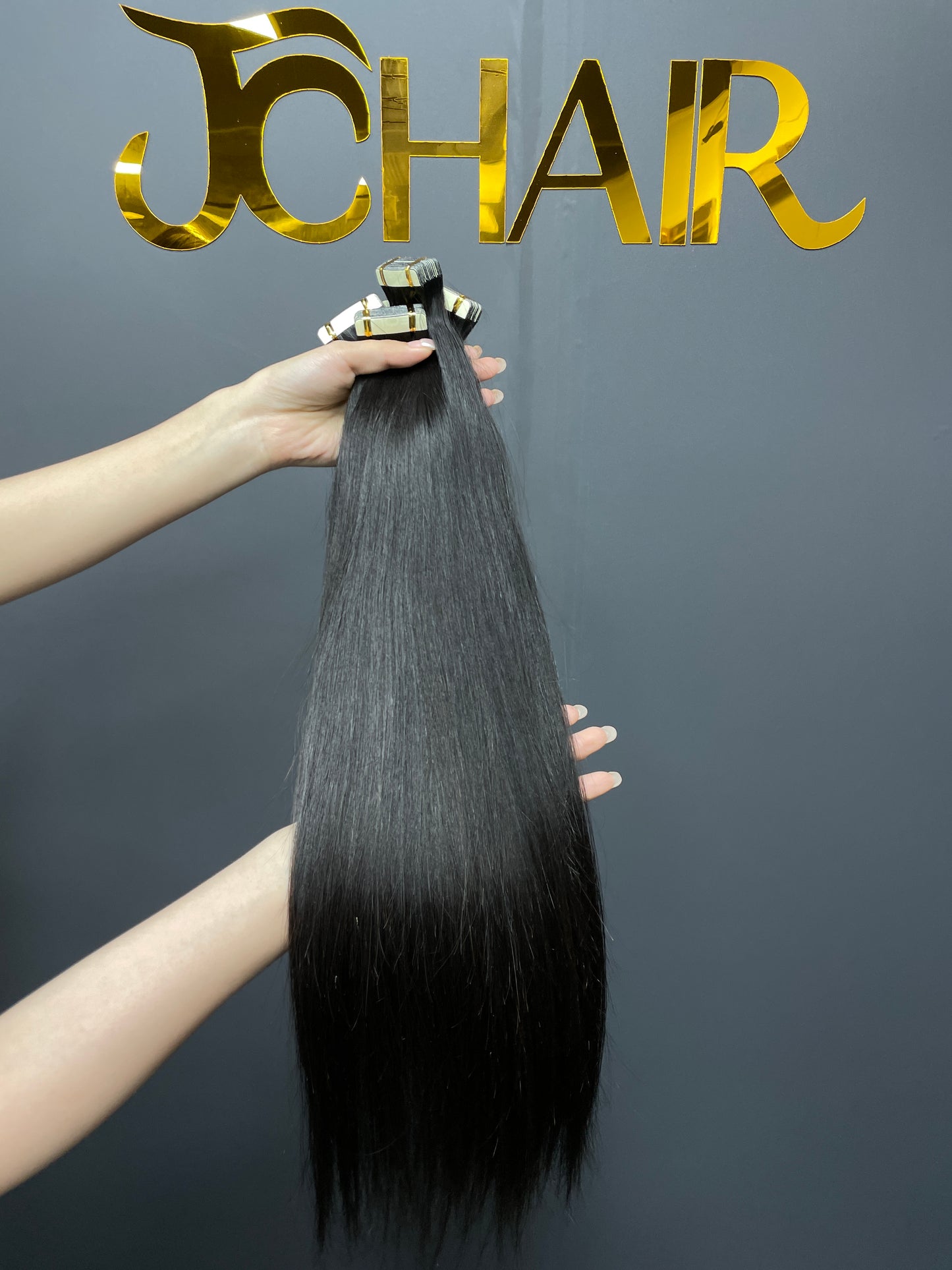 Straight Hair Tape in Hair Extention #1B #Jetblack