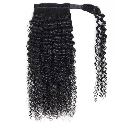 Top Virgin Ponytail #1B - Deep Wave