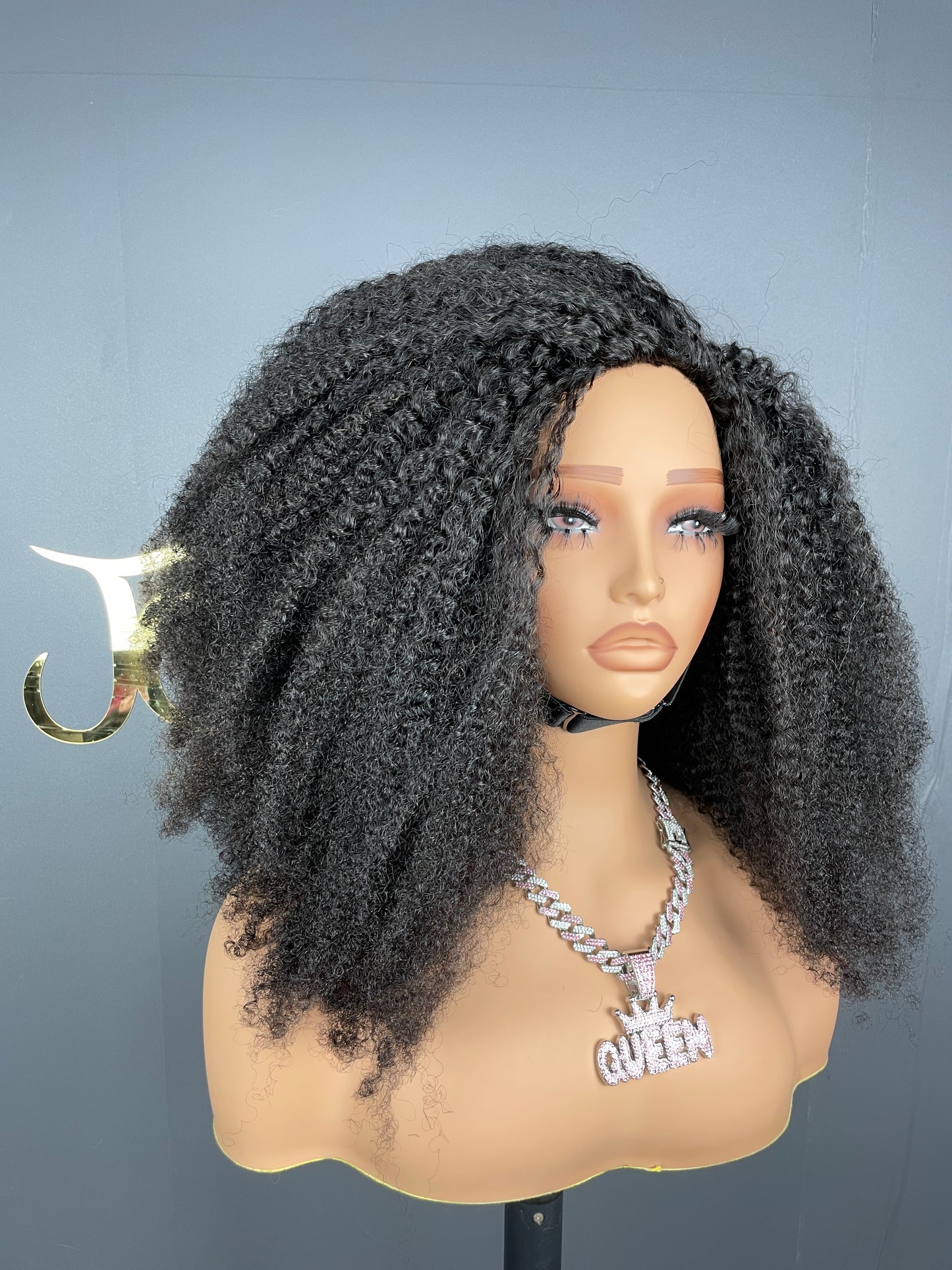 Half Wig #1B Afro Kinky Curly