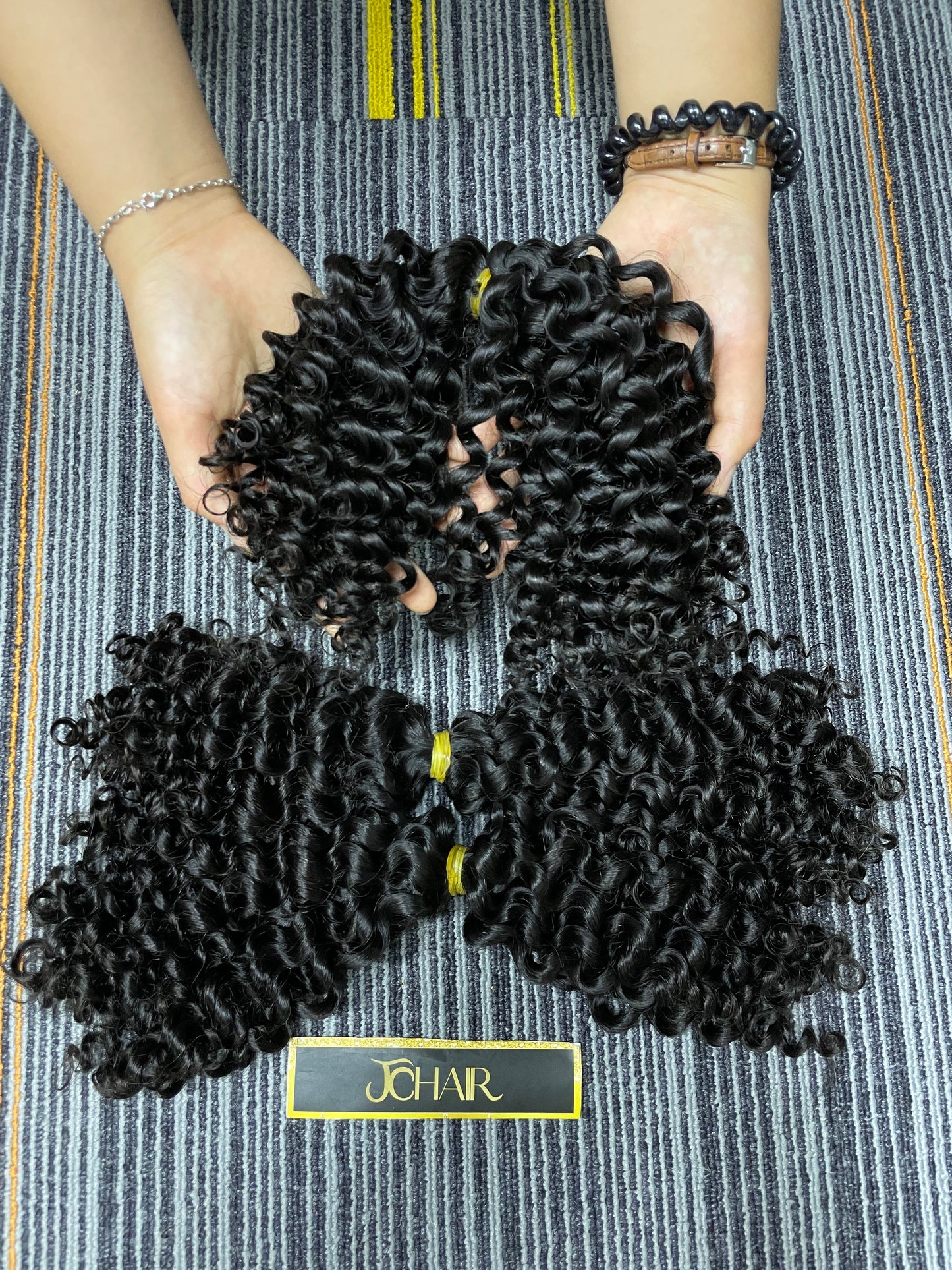 Twist human bulk hair #1B IC