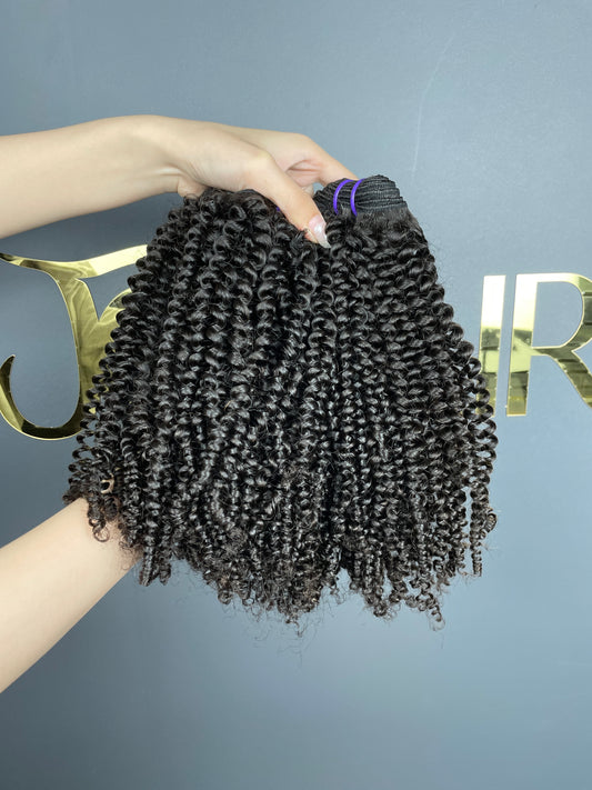 top raw cambodian hair bundle  #1B kinky curly