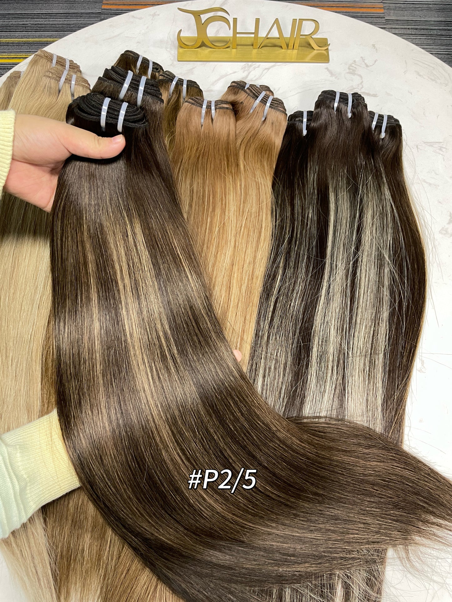 raw hair balayage bundles #P2/5 straight