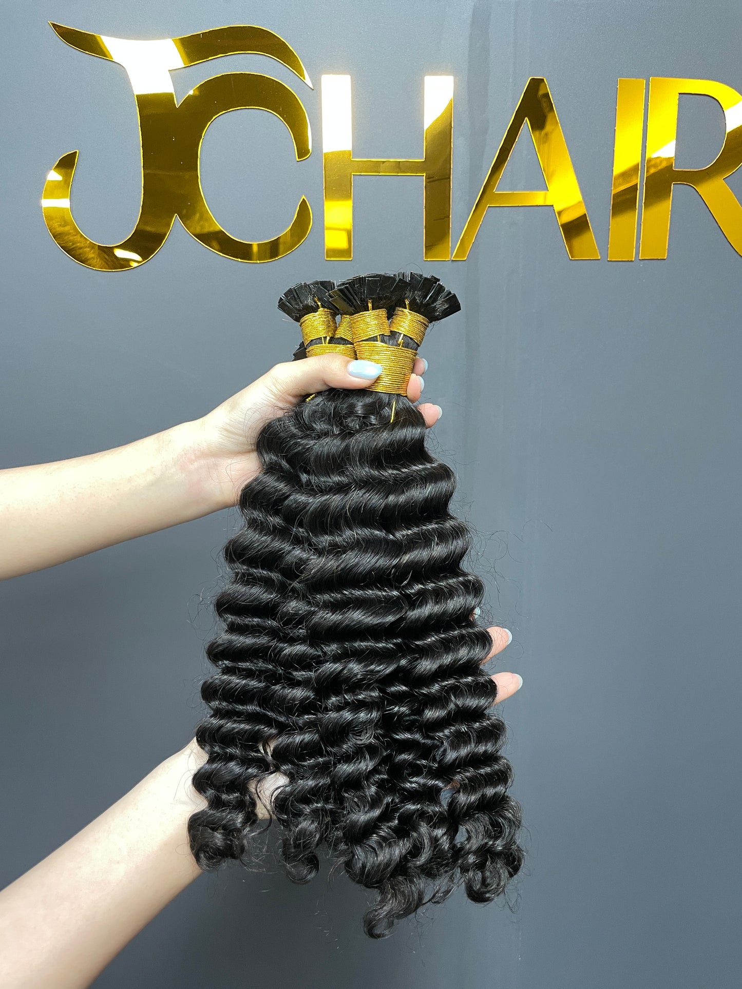 Indian Hair Flat-tip Extentions deep wave #1B