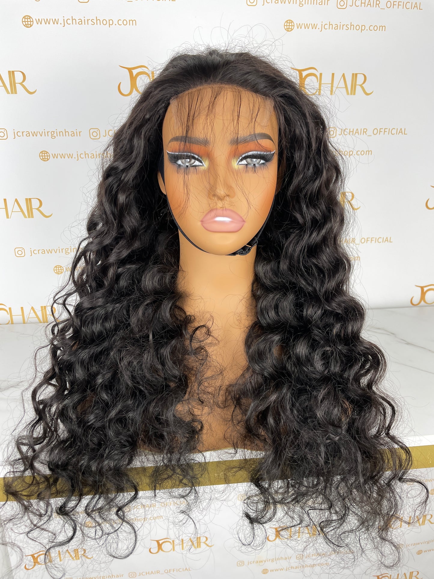 Top Burmese Virgin Hair 4x4 5x5 6X6 7X7 HD Closure Wig - Loose Curly #1B