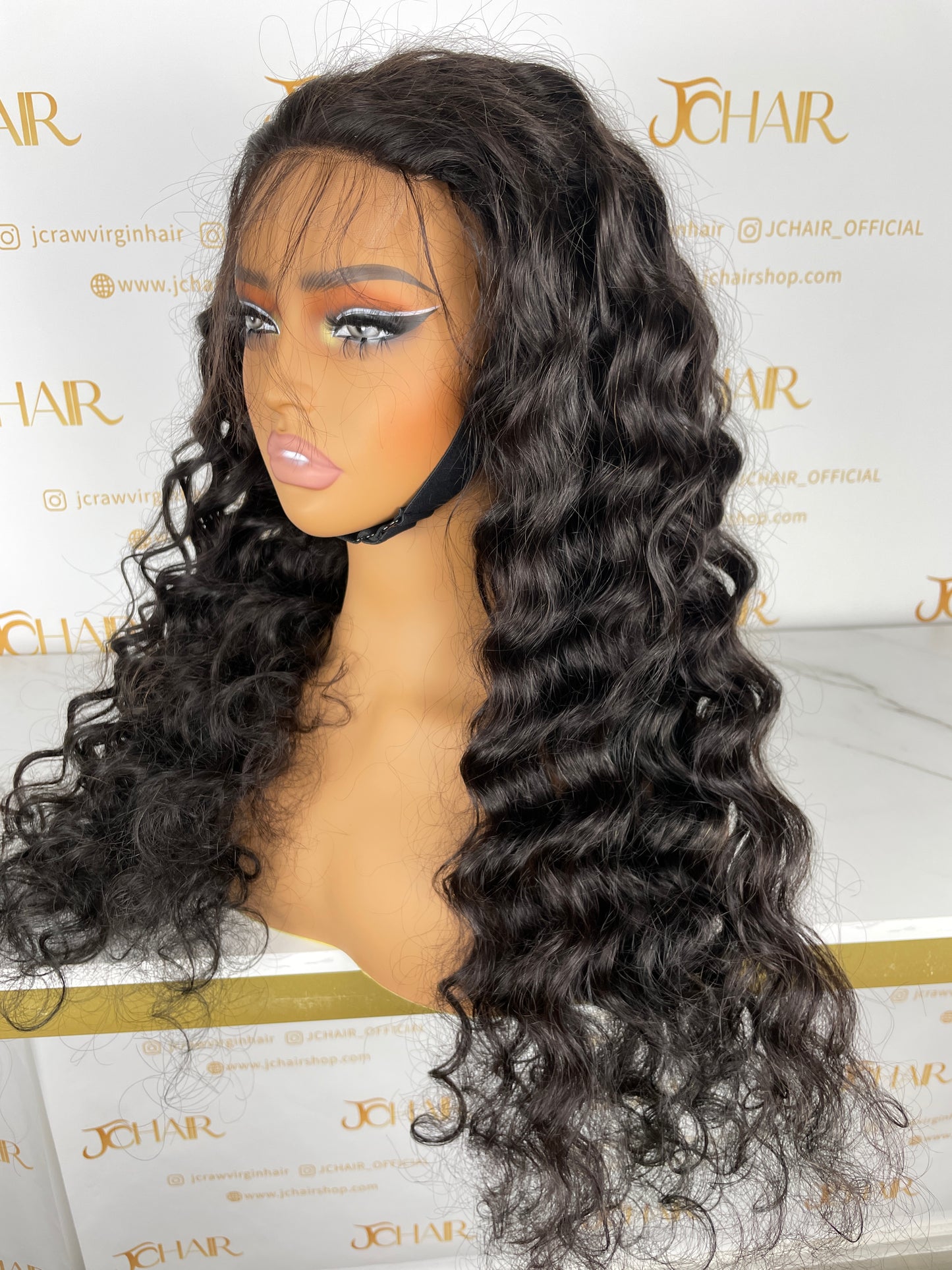 Top Burmese Virgin Hair 4x4 5x5 6X6 7X7 HD Closure Wig - Loose Curly #1B
