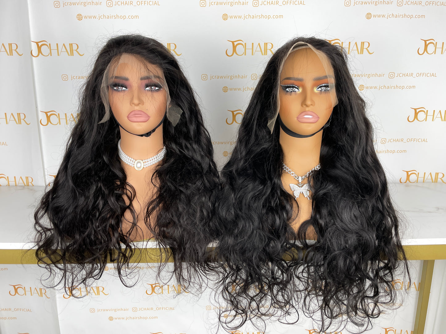 Top Burmese Virgin Hair 13x4 13x6 HD Full Frontal Wig - Body Wave #1B