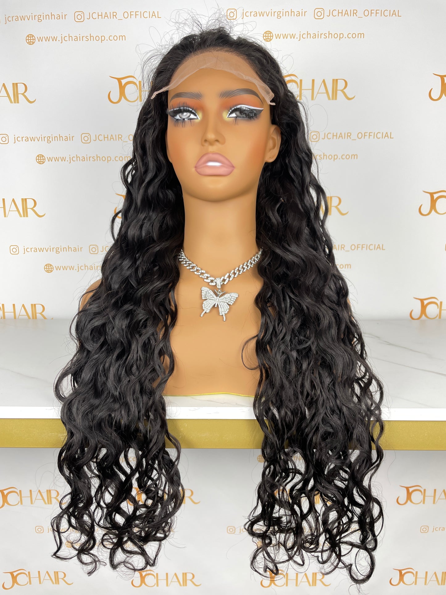 Top Burmese Virgin Hair 4x4 5x5 6X6 7X7 HD Closure Wig - Natural Wave #1B