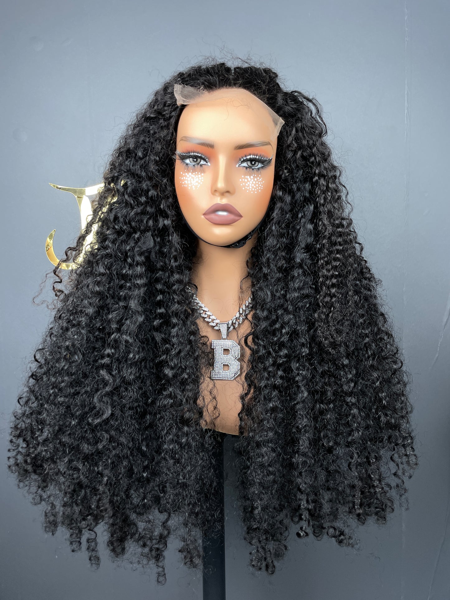 Top Burmese Virgin Hair 5x5 6X6 HD Closure Wig  - Spanish spiral curly #1B