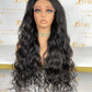Top Burmese Virgin Hair 4x4 5x5 6X6 7X7 HD Closure Wig - Indian Wave #1B