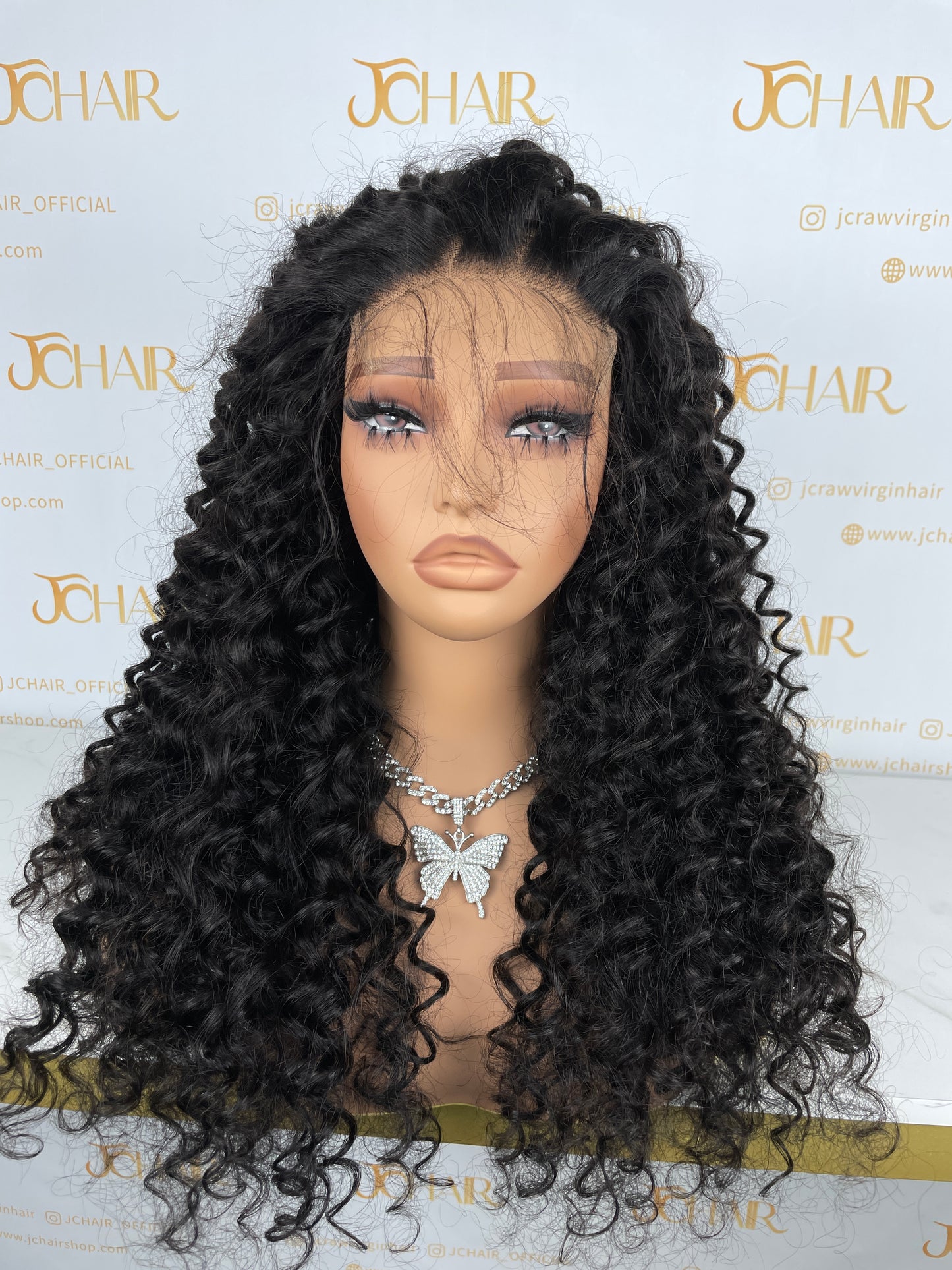 Top Burmese Virgin Hair 4x4 5x5 6X6 7X7 HD Closure Wig  - Deep Wave #1B