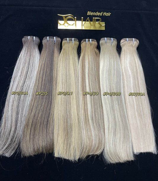 raw blended hair bundle & clip in #straight
