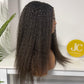 Top Virgin U-part Wig 180% 210%Density - Kinky Straight #1B