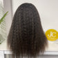 Top Virgin U-part Wig 180% 210%Density - Kinky Straight #1B