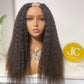 Top Virgin U-part Wig 180% 210%Density - Kinky Straight #1B