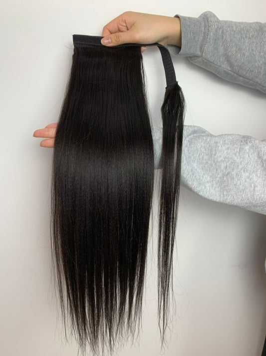 Top Virgin Ponytail #1B - Yaki Straight