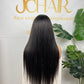 Top Virgin U-part Wig 180% 210%Density - Yaki Straight #1B