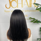 Top Virgin U-part Wig 180% 210%Density - Yaki Straight #1B