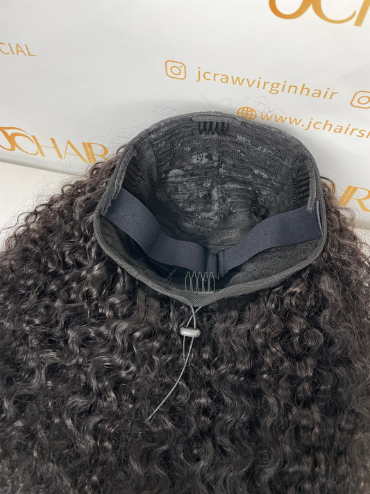 Flip-over Half Wig #1B Burmese Curly