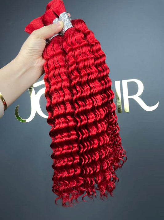 Bulk Hair Off the Track #Red - Deep Wave