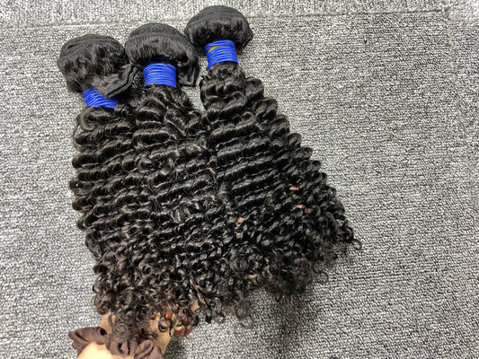 top raw cambodian hair bundle  #1B kinky curly