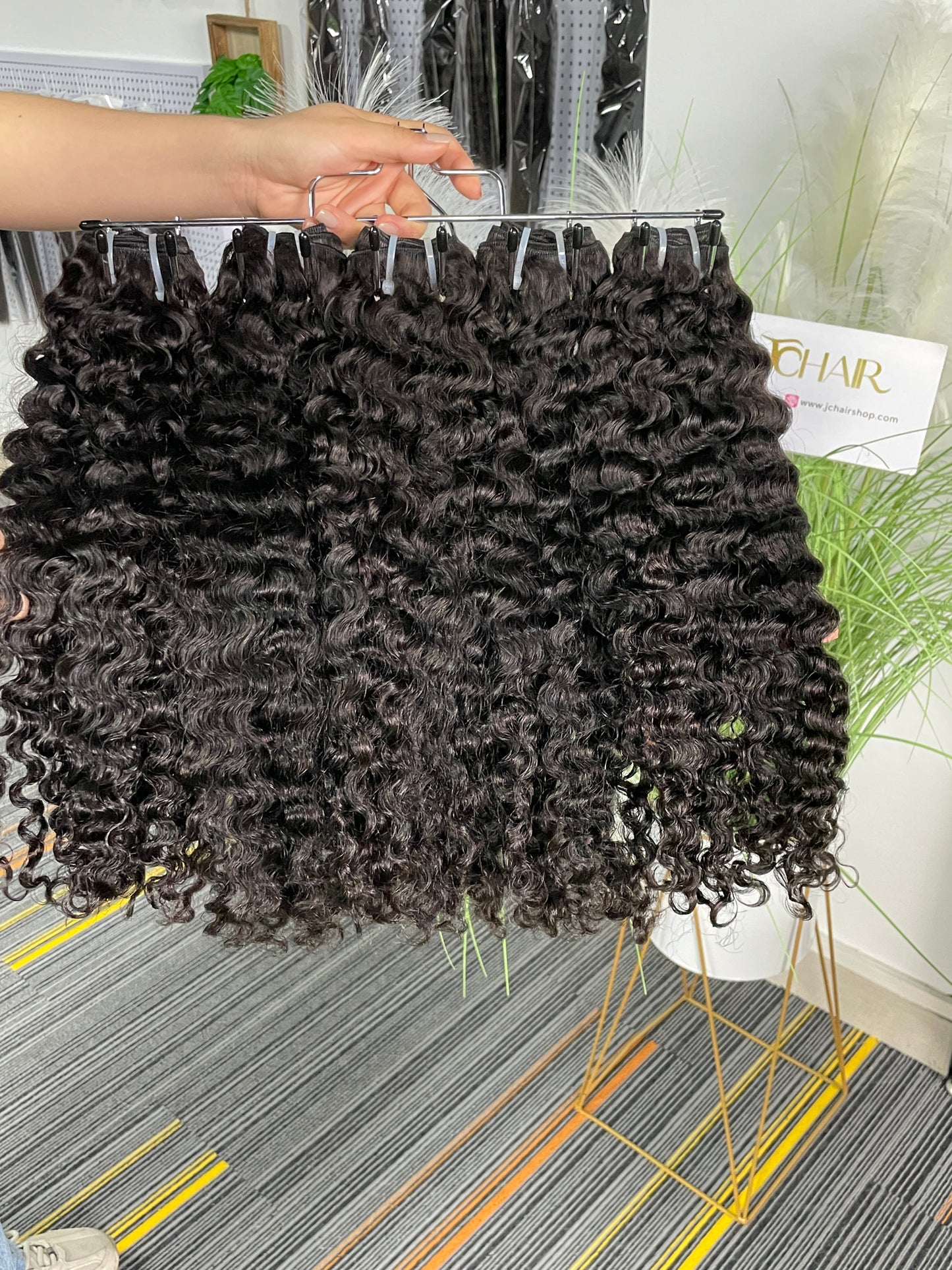 Top Burmese Virgin Hair Burmese Curly Bundle #1B