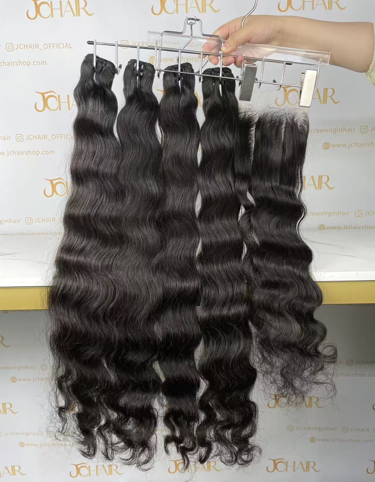 Top Burmese Virgin Hair Indian Wave Bundle #1B