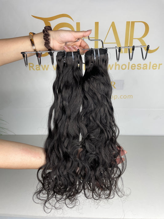 top raw cambodian hair bundle  #1B  natural wave