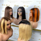 Raw Hair SDD Blunt Cut 2x6 Swiss Brown Lace Bob Wig #1B #1b/27  #4 #4/27 #4/350
