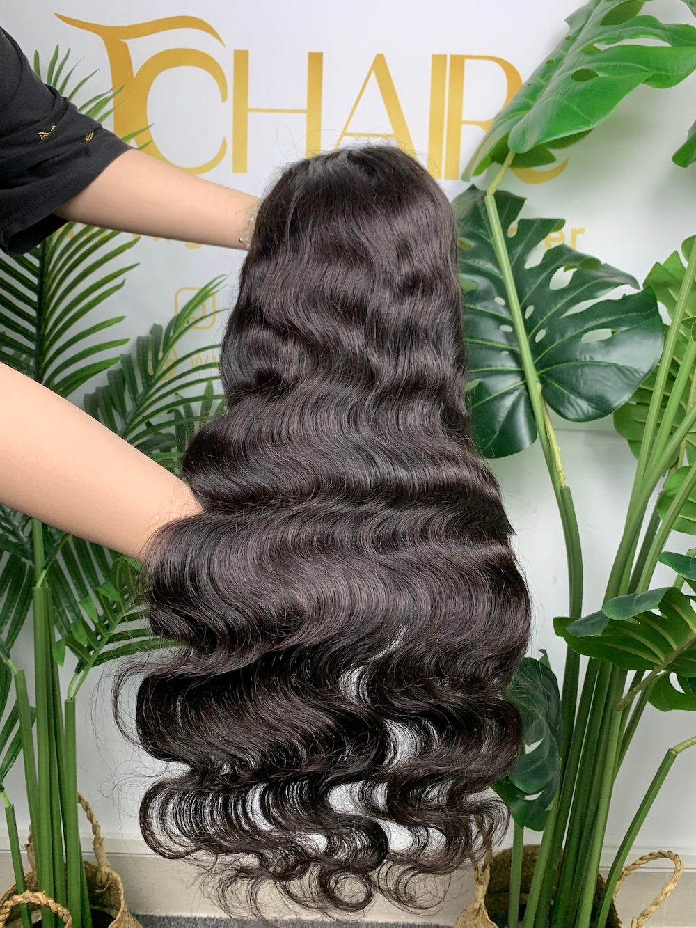 Top Virgin Hair 13*4 13*6 Body Wave #1B Transparent Lace Pre-made Wig 150%