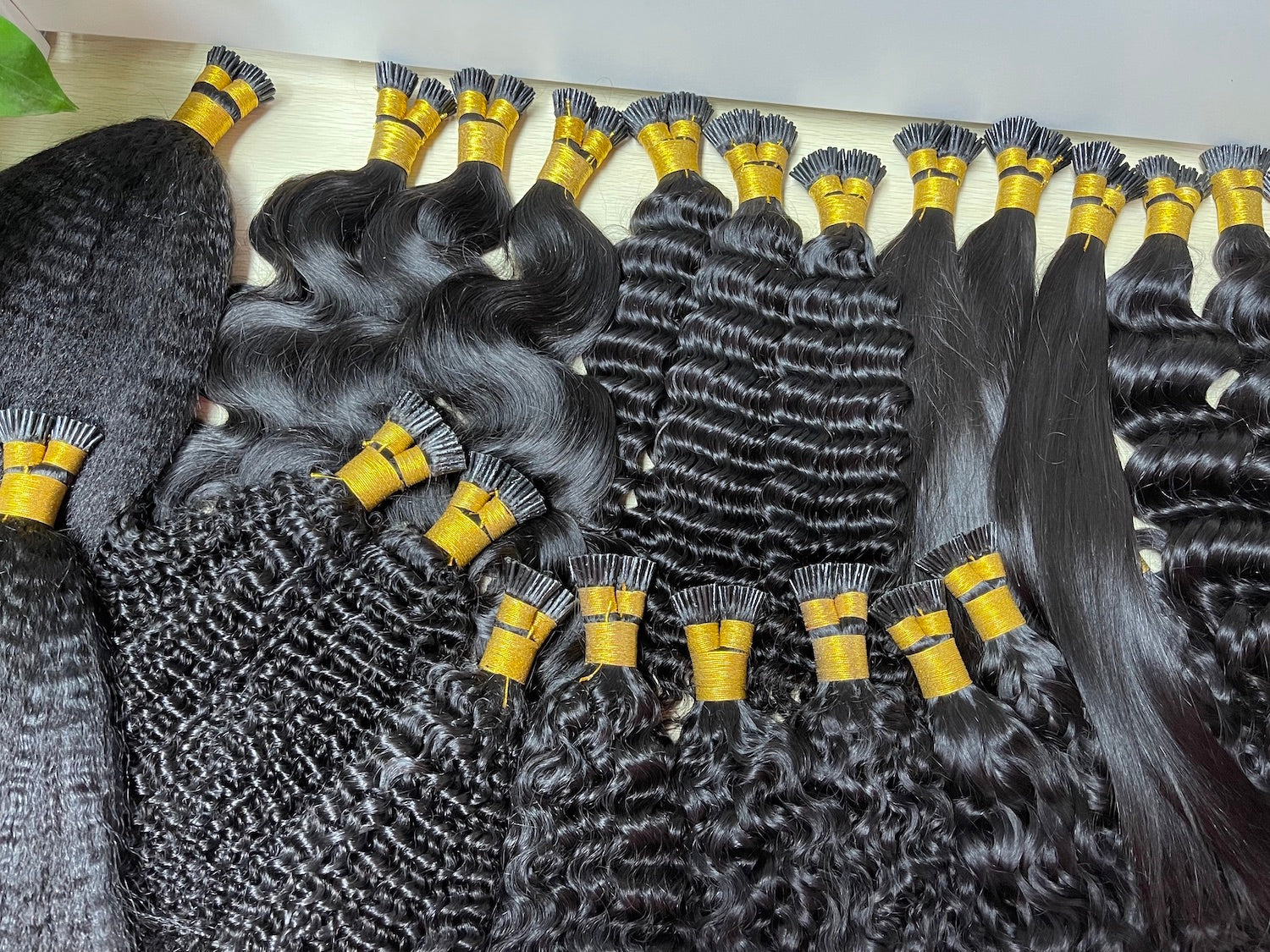 Indian Hair I-TIP Extentions Kinky Curly #1B 100grams/100pieces